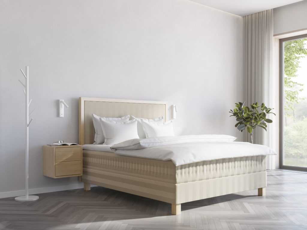 Saffron Beds Phantasia Kontinentalseng med Frame sengegavl - Camel